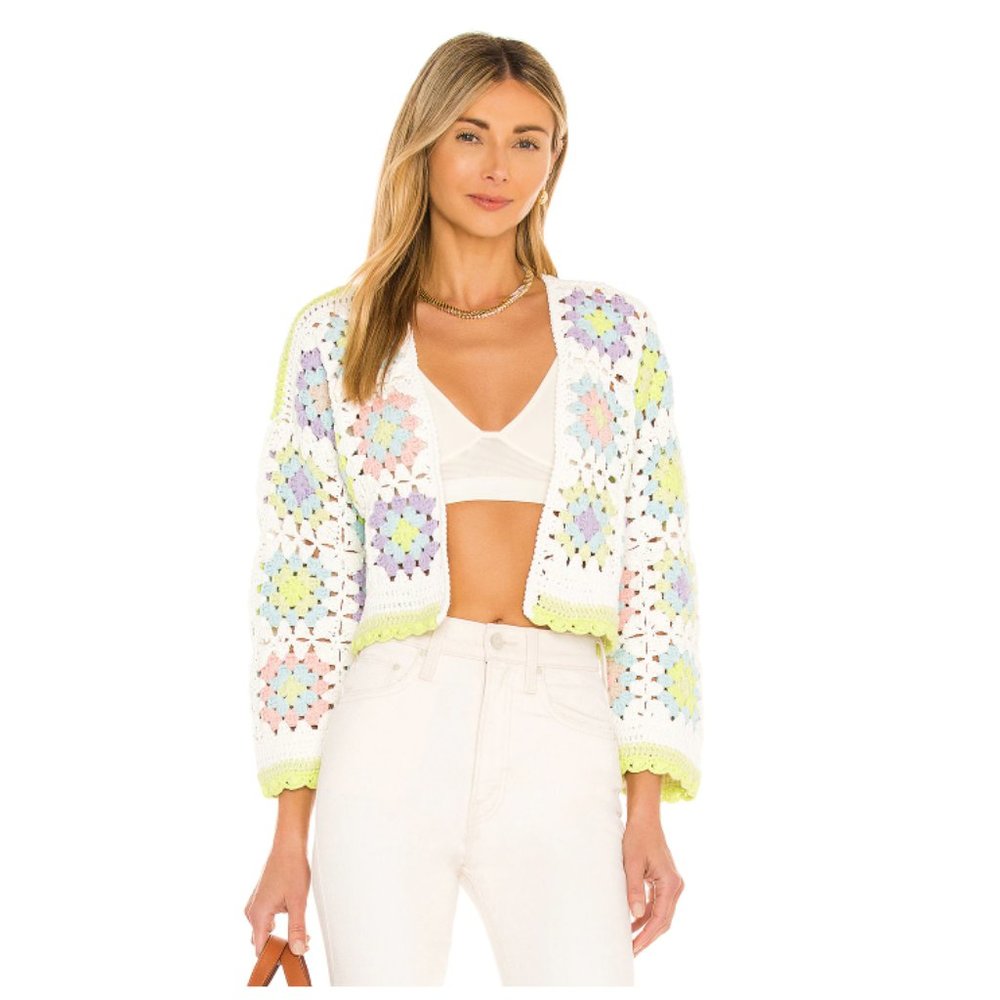 Alice + Olivia | Anderson Crop Boxy Crochet Cardigan